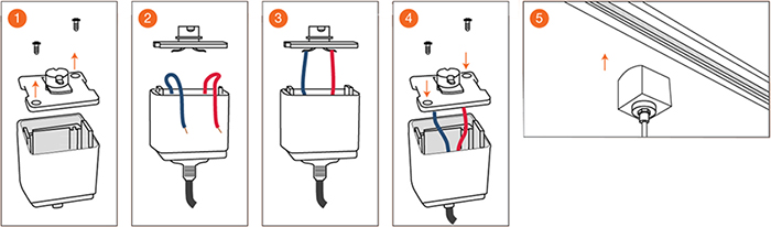 подвесные светильники Ledvance ECO CLASS на 1-фазный трек - подключение