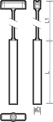 трековый led светильник Jazzway MTR16 24 - размеры