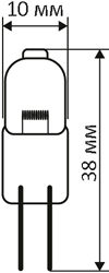 лампа галогенная "Эра" GY6.35-JC-35W-12V - размеры