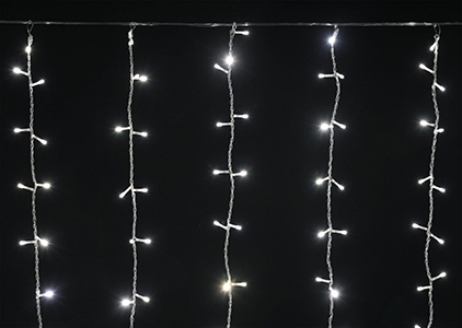 led гирлянда-занавес IEK LGDB201-1-160-L1-T-S-20 - теплый белый цвет свечения