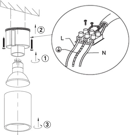 светильник накладной OL1 GU10 "Эра" - монтаж и подключение