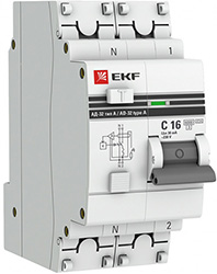 дифавтомат АД-32 1P+N 16А/30мА тип А 6кА EKF - внешний вид