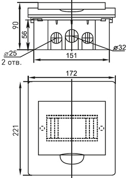 щит пластиковый ЩРВ-П-6 IP41 EKF PROxima - размеры