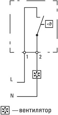 термостат NO (охлаждение) EKF PROxima tno10m - схема подключения