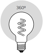 led лампа Gauss Filament Flexible 6Вт с колбой G95 - угол рассеивания 360 градусов