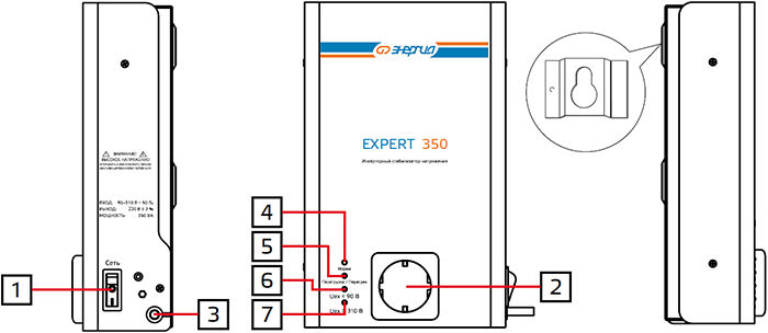 стабилизаторы напряжения инверторные настенные "Энергия" Expert 350 / 550 - конструкция