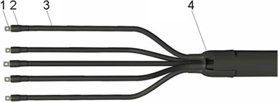 муфта концевая 5ПКВ(Н)Тп-1 "ЗЭТАРУС" с наконечниками - конструкция