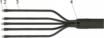 муфта концевая 5ПКВ(Н)Тп-1 "ЗЭТАРУС" с наконечниками - конструкция