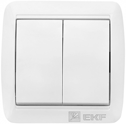 выключатель 2-клавишный EKF EQR16-023-30-54 "Владивосток" - внешний вид