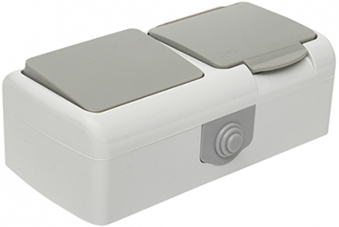 блок розетка 1-местная с з/к + выключатель 1-кл. EKF "Мурманск" - внешний вид