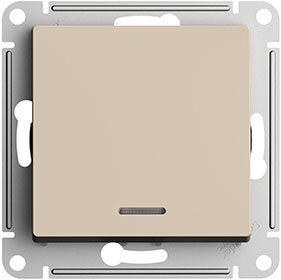 выключатель 1-клавишный Systeme Electric AtlasDesign, с подсветкой, аквамарин - внешний вид