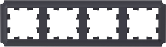 рамка 4-постовая Systeme Electric AtlasDesign Antique карбон - внешний вид