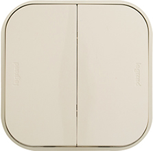 переключатель 2-клавишный Legrand 782236 Quteo слоновая кость - внешний вид