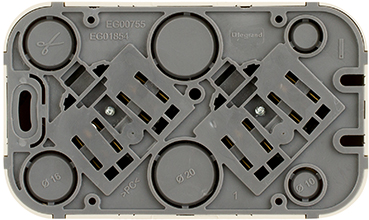 розетка 2-местная Legrand 782263 Quteo с з/к слоновая кость - вид с тыльной стороны