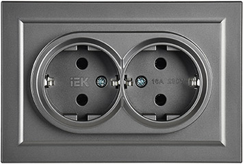 розетка 2-местная IEK РС12-3-БрС Brite - внешний вид