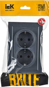 розетка 2-местная IEK РС12-3-БрМ Brite - упаковка