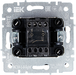 выключатель 1-клавишный IEK ВС10-1-0-БрМ Brite - вид с тыльной стороны