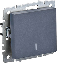 выключатель 1-клавишный IEK ВС10-1-1-БрМ Brite - внешний вид