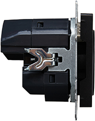 розетка 1-местная IEK РЮш10-2-БрЧ Brite - вид сбоку