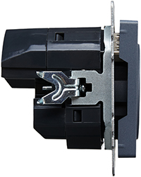 розетка 1-местная IEK РЮш10-2-БрМ Brite - вид сбоку