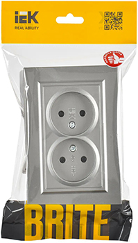 розетка 2-местная IEK РС12-2-БрС Brite - упаковка