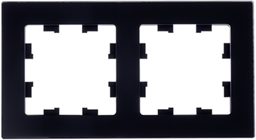 рамка 2-постовая Systeme Electric AtlasDesign Nature, натуральное стекло, черный - внешний вид