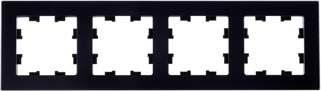 рамка 4-постовая Systeme Electric AtlasDesign Nature, натуральное стекло, черный - внешний вид