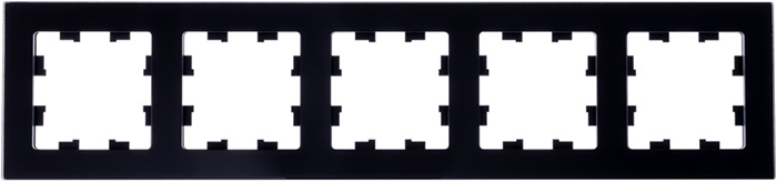 рамка 5-постовая Systeme Electric AtlasDesign Nature, натуральное стекло, черный - внешний вид