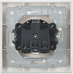 розетка 1-местная IEK РСР14-1-0-БрБ Brite - вид с тыльной стороны