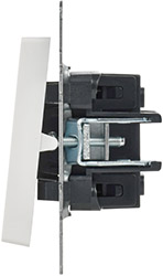 выключатель 2-клавишный IEK ВС10-2-1-БрЖ Brite - вид сбоку