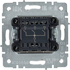 выключатель 3-клавишный IEK ВС10-3-0-БрБ Brite - вид с тыльной стороны