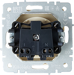 розетка 1-местная IEK РС10-1-0-БрКр Brite - вид с тыльной стороны