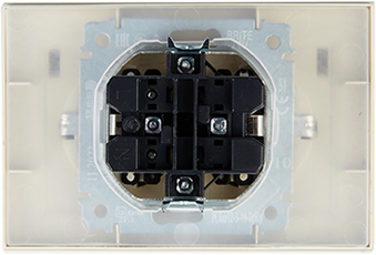 розетка 2-местная IEK РСбш12-3-44-БрКр Brite - вид с тыльной стороны