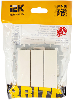 выключатель 3-клавишный IEK ВС10-3-0-БрКр Brite - упаковка