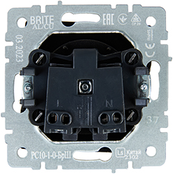 розетка 1-местная IEK РС10-1-0-БрШ Brite - вид с тыльной стороны