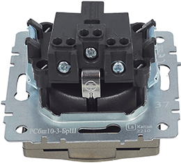 розетка 1-местная IEK РСбш10-3-БрШ Brite - вид с тыльной стороны