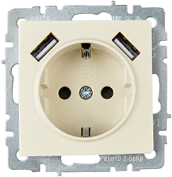 розетка 1-местная IEK РЮш10-2-БрКр Brite - внешний вид