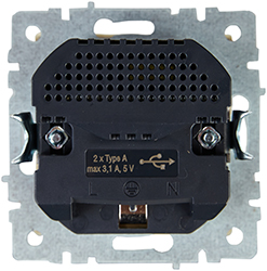 розетка 1-местная IEK РЮш10-2-БрКр Brite - вид с тыльной стороны