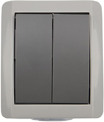 выключатель 2-клавишный Kranz KR-78-0609 Industrial - внешний вид