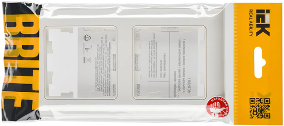 рамка 2-постовая IEK РУ-2-Бр Brite белый / белый - упаковка