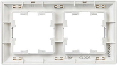 рамка 2-постовая IEK РУ-2-Бр Brite алюминий / алюминий - вид с тыльной стороны