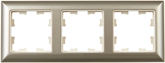 рамка 3-постовая IEK РУ-3-Бр Brite бежевый / шампань - внешний вид