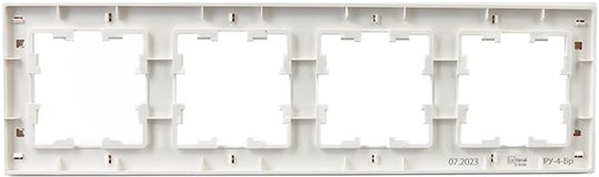 рамка 4-постовая IEK РУ-4-Бр Brite белый рифленый - вид с тыльной стороны
