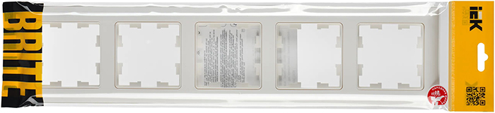 рамка 5-постовая IEK РУ-5-Бр Brite белый / белый - упаковка