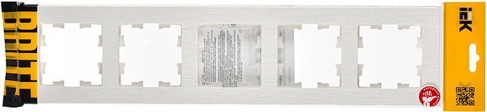 рамка 5-постовая IEK РУ-5-Бр Brite белый рифленый - упаковка