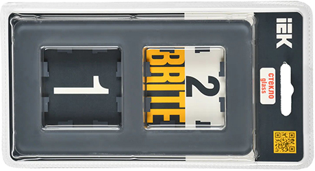 рамка 2-постовая IEK РУ-2-2-Бр стекло графит RE Brite - упаковка