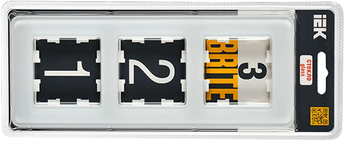 рамка 3-постовая IEK РУ-3-2-Бр стекло белый RE Brite - упаковка