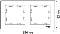 рамка 2-постовая Systeme Electric AtlasDesign - размеры