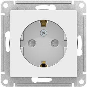 розетка 1-местная Systeme Electric AtlasDesign, з/к, шторки, лотос - внешний вид