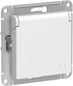 розетка 1-местная Systeme Electric AtlasDesign, з/к, шторки, крышка, лотос - внешний вид